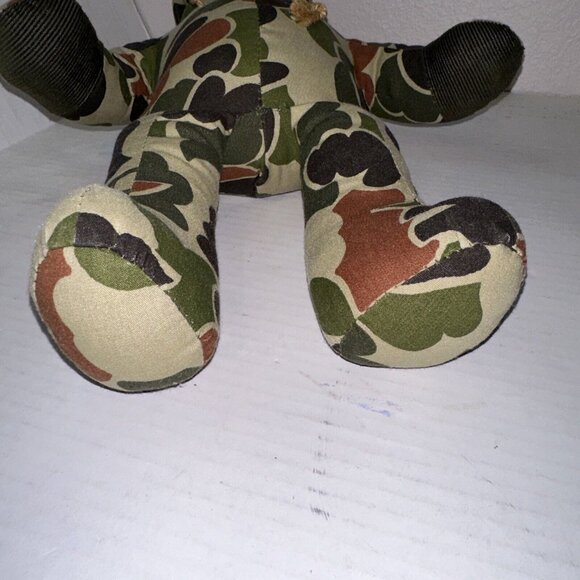 Handmade Unbranded Army Military Camo Camouflage Teddy Bear Corduroy Nose Palms - Picture 5 of 12